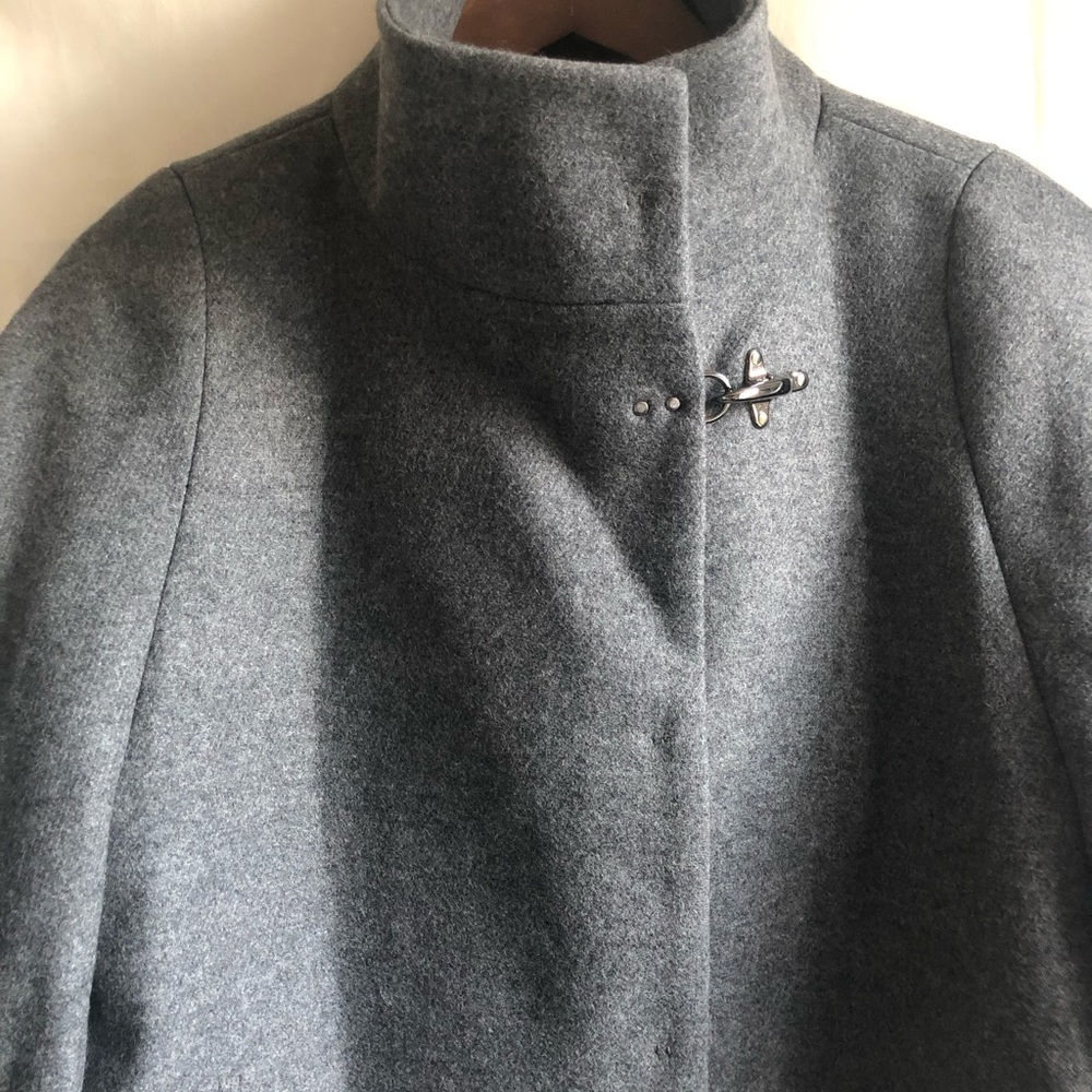 Fay Gray Wool Blend Cape Style Flared Jacket XS - Picture 6 of 7